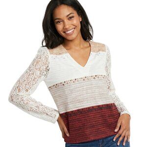 Tendency Boho Lace Sleeve Top – Size Small – NWT